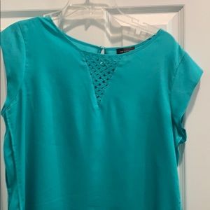 Teal blouse!